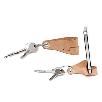 Leather Keychain Phone Stand