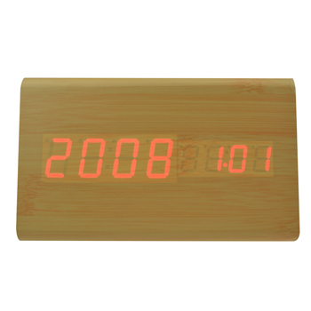 Triangle Wooden Clock with Temperature and Time