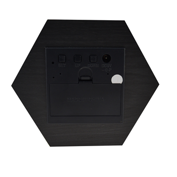 Hexagon LED Wooden Clock