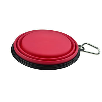 Big  Collapsible TPE Black Edge Pet Bowl with Carabiner 