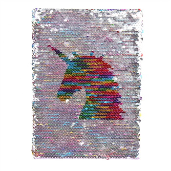 Unicorn Shiny Reversed Sequin Notebook Journal