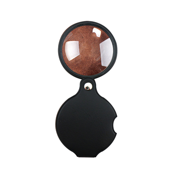 Leather Portable Pocket Folding Magnifying Glass 