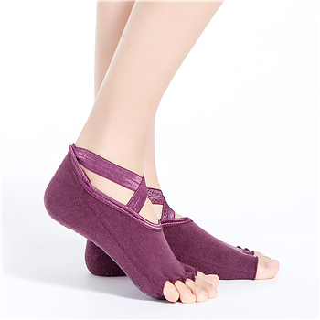 Yoga Socks for Women with Grip & Non Slip Toeless Half Toe Socks 