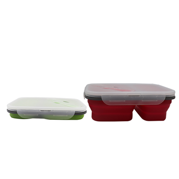 Silicone Food Container with Dual Utensil