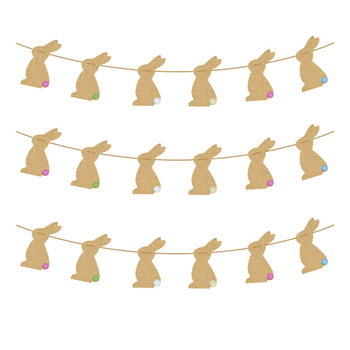 Rabbit Burlap Banner
