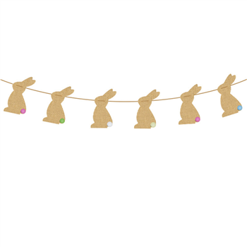 Rabbit Burlap Banner