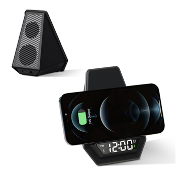 Digital Alarm Clock Wireless Charging Speaker
