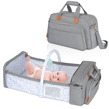 Mommy Tote Bag with Foldable Baby Crib