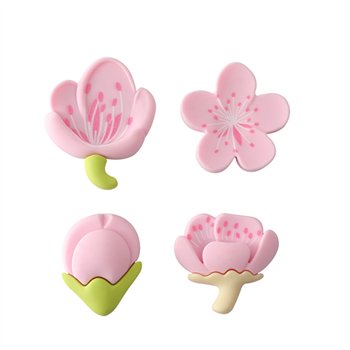 4-Piece 3D PVC Flower Magnet for Fridge