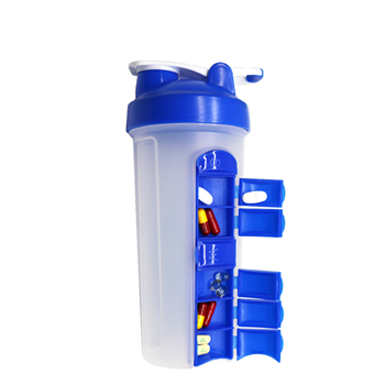 Shaker Bottle with Slideout Pill Box