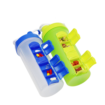 Shaker Bottle with Slideout Pill Box