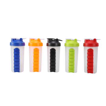 Shaker Bottle with Slideout Pill Box